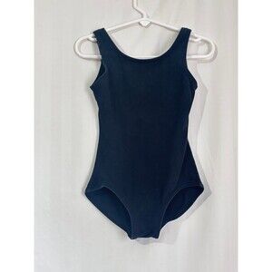 Capezio Girls Black Classic Tank Dance Leotard Size Small Fits XS EUC